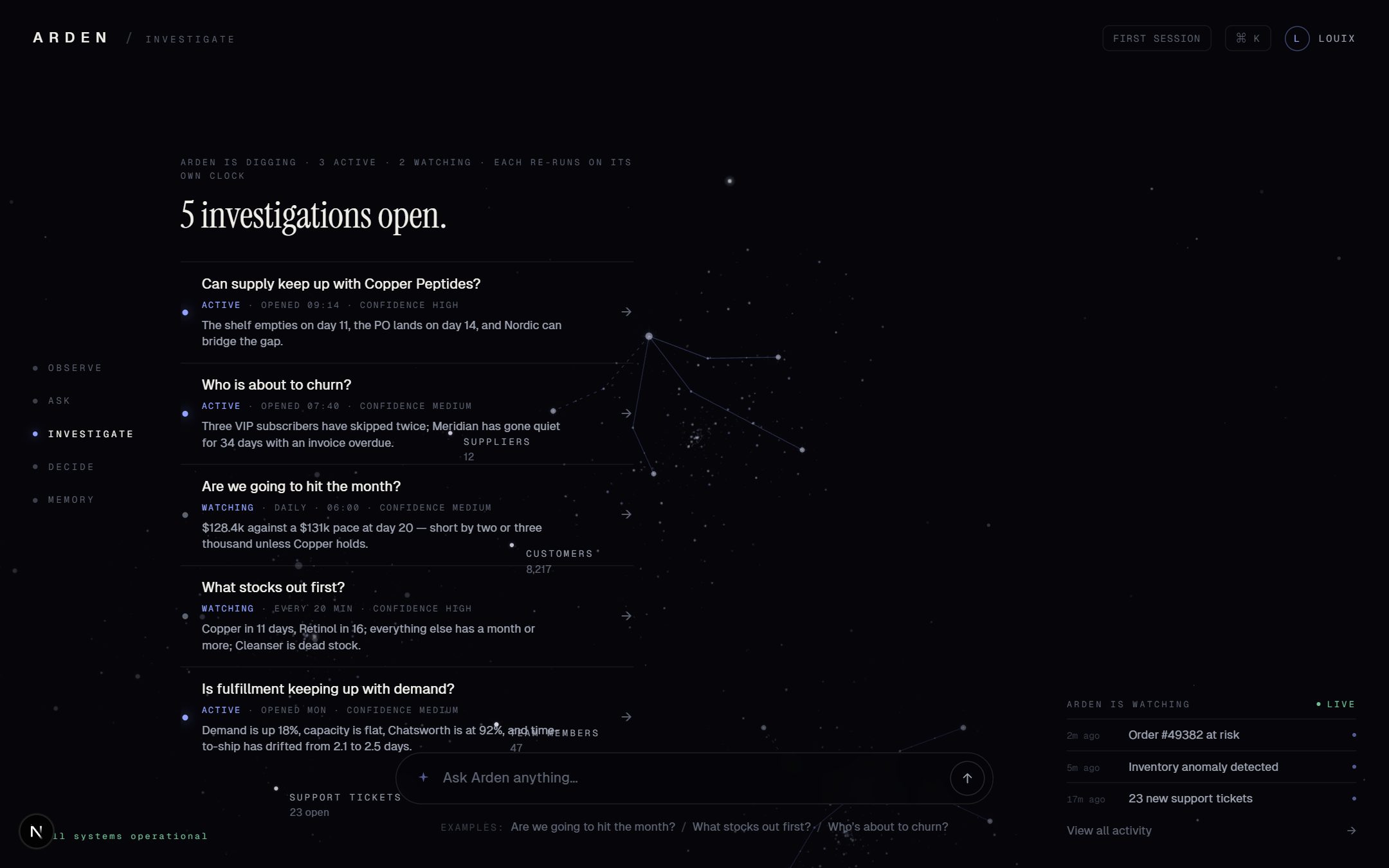 Mission Control — Investigate